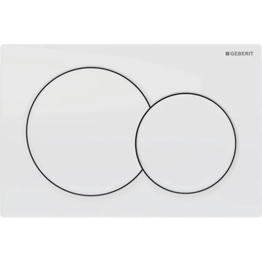Geberit Alpha 01 Bedieningsplaat - 2-Toets Spoeling - Ronde Knoppen - Wit - 1