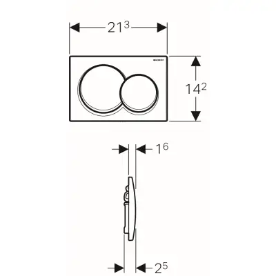 Geberit Alpha 01 Bedieningsplaat - 2-Toets Spoeling - Ronde Knoppen - Wit - 2