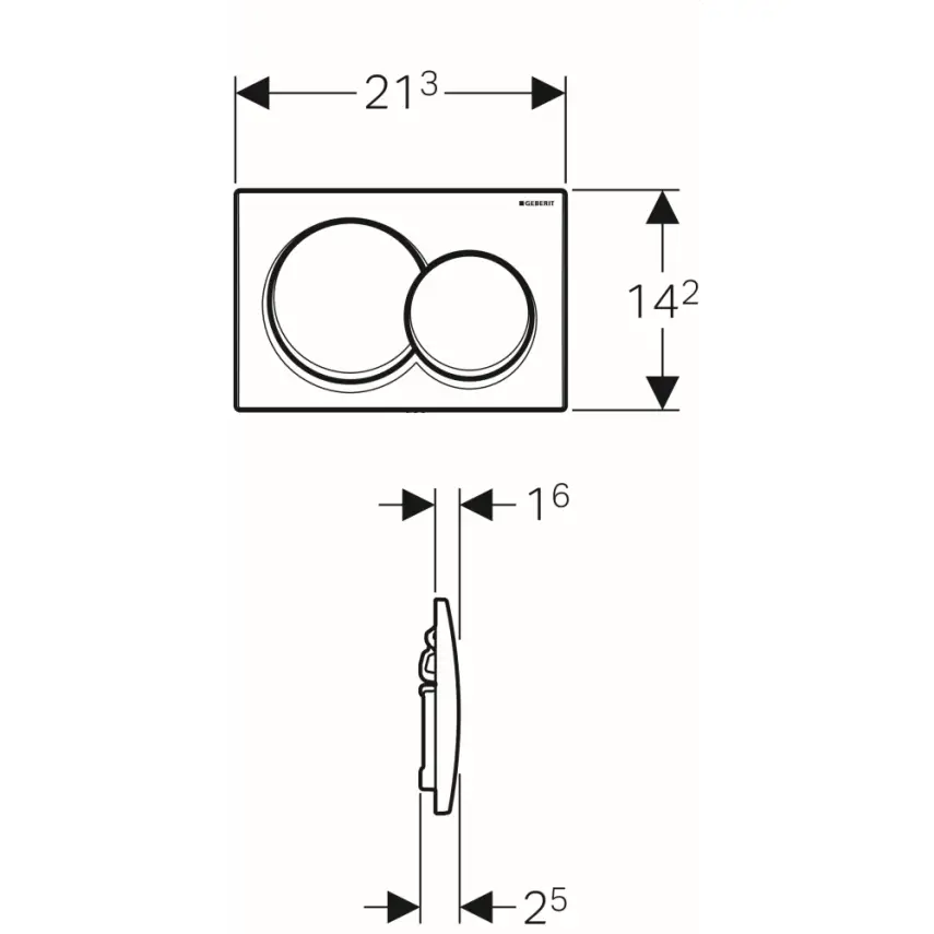 Geberit Alpha 01 Bedieningsplaat - 2-Toets Spoeling - Ronde Knoppen - Wit - 2