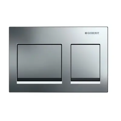 Geberit Alpha 25 Bedieningsplaat - 2-Toets Spoeling - Rechthoekige Knoppen - Chroom - 1
