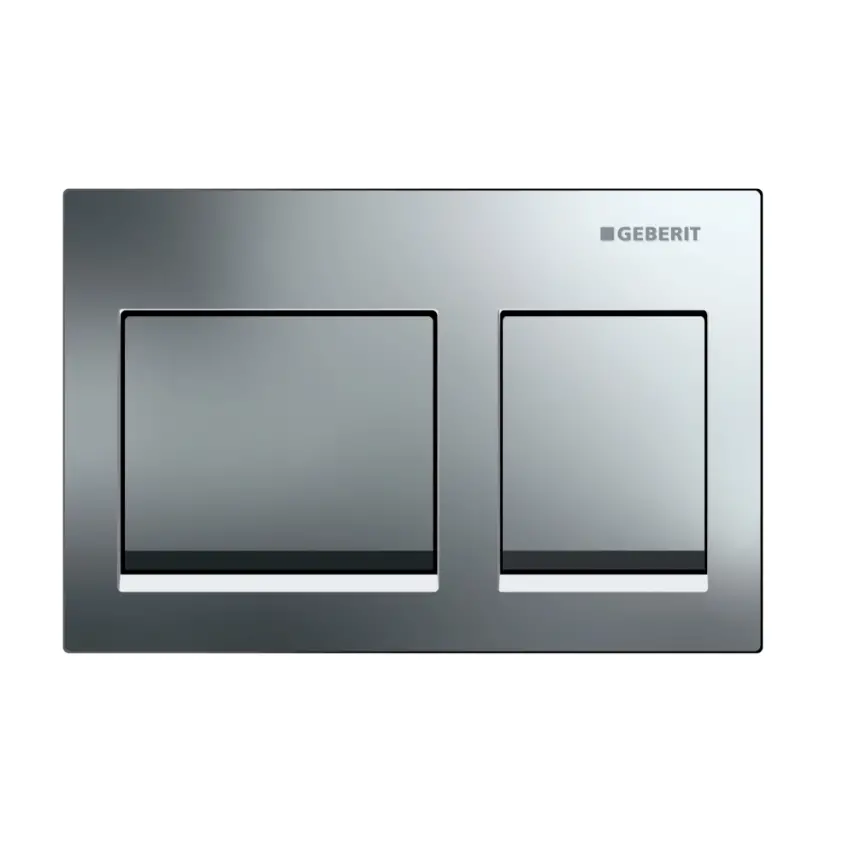 Geberit Alpha 25 Bedieningsplaat - 2-Toets Spoeling - Rechthoekige Knoppen - Chroom - 1