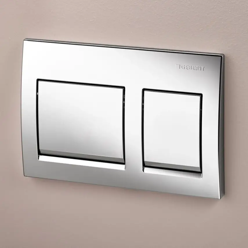 Geberit Alpha 25 Bedieningsplaat - 2-Toets Spoeling - Rechthoekige Knoppen - Chroom - 3