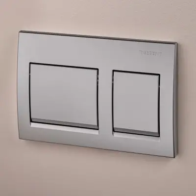 Geberit Alpha 25 Bedieningsplaat - 2-Toets Spoeling - Rechthoekige Knoppen - Mat Chroom - 3