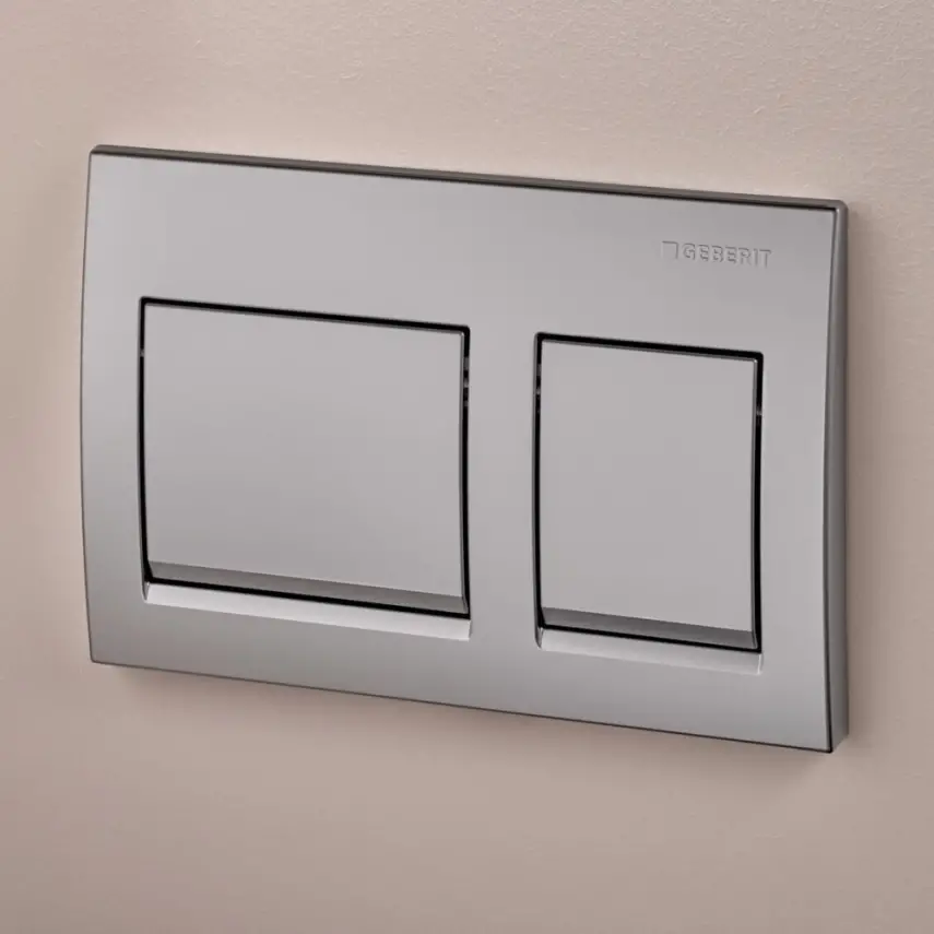 Geberit Alpha 25 Bedieningsplaat - 2-Toets Spoeling - Rechthoekige Knoppen - Mat Chroom - 3