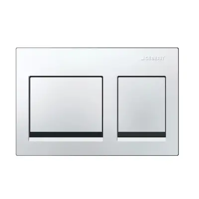 Geberit Alpha 25 Bedieningsplaat - 2-Toets Spoeling - Rechthoekige Knoppen - Wit - 1