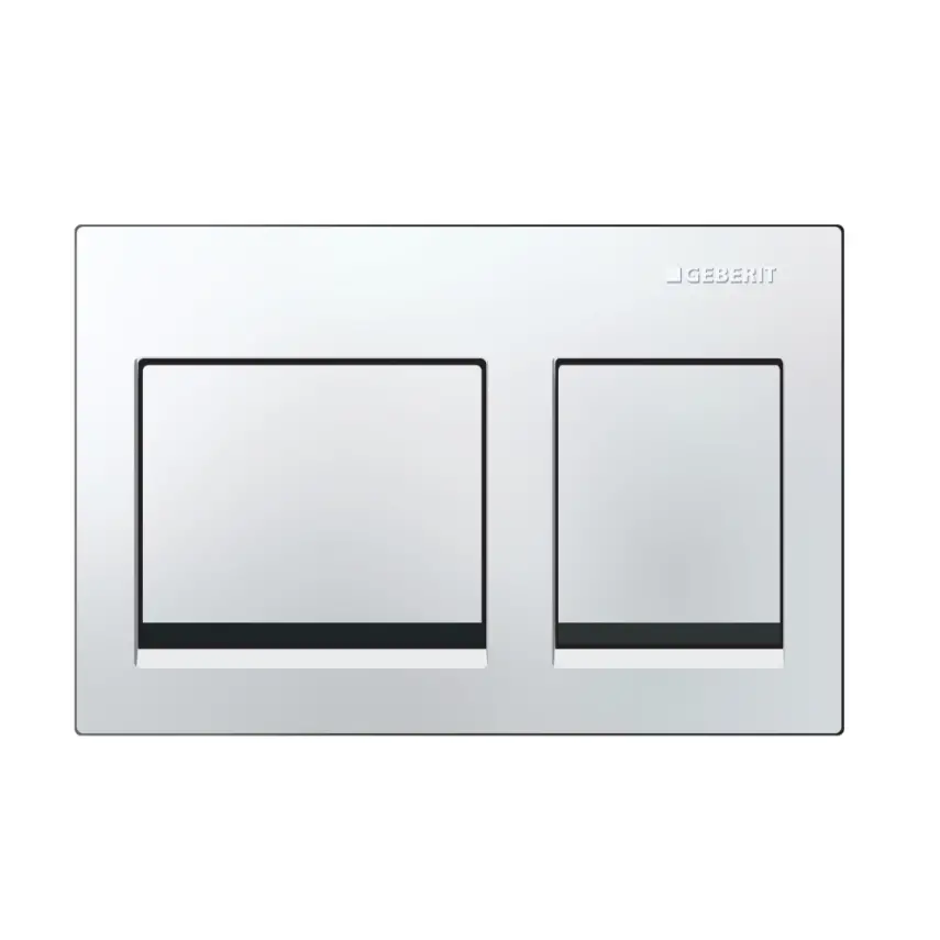 Geberit Alpha 25 Bedieningsplaat - 2-Toets Spoeling - Rechthoekige Knoppen - Wit - 1