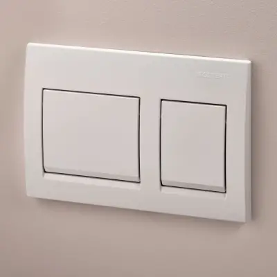 Geberit Alpha 25 Bedieningsplaat - 2-Toets Spoeling - Rechthoekige Knoppen - Wit - 3