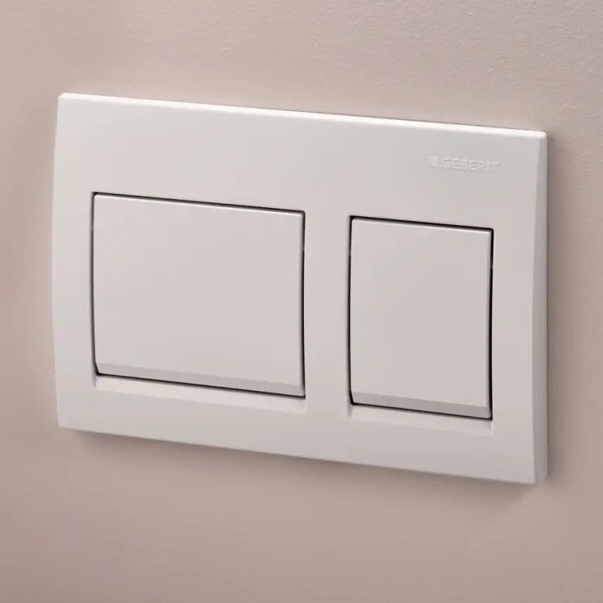Geberit Alpha 25 Bedieningsplaat - 2-Toets Spoeling - Rechthoekige Knoppen - Wit - 3