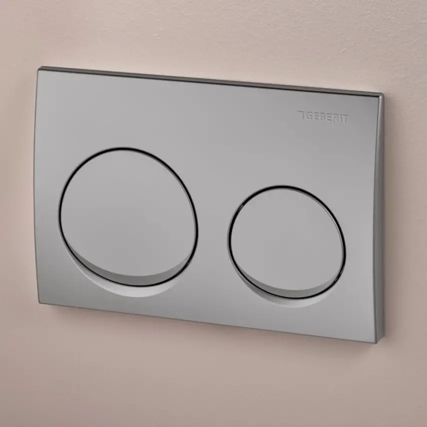 Geberit Alpha 25 Bedieningsplaat - 2-Toets Spoeling - Ronde Knoppen - Mat Chroom - 3