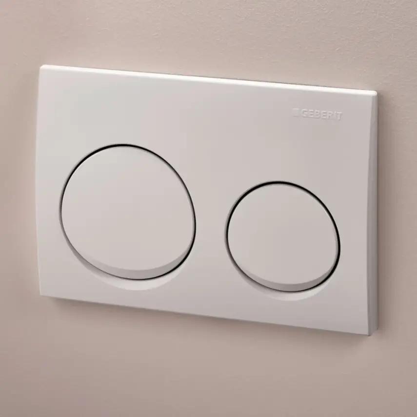 Geberit Alpha 25 Bedieningsplaat - 2-Toets Spoeling - Ronde Knoppen - Wit - 3