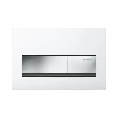 Geberit Alpha 50 Bedieningsplaat - 2-Toets Spoeling - Rechthoekige Knoppen - Wit - 1