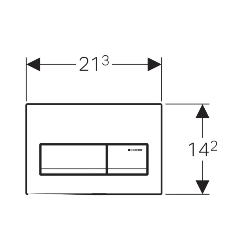 Geberit Alpha 50 Bedieningsplaat - 2-Toets Spoeling - Rechthoekige Knoppen - Wit - 2