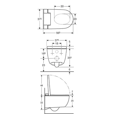 Geberit AquaClean Alba Douche WC Chroom Wit - 2