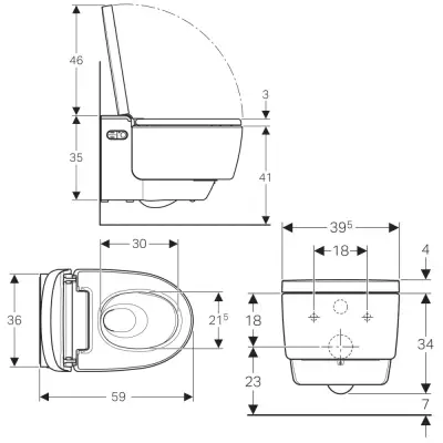 Geberit AquaClean Mera Comfort Douche WC Chroom - 2