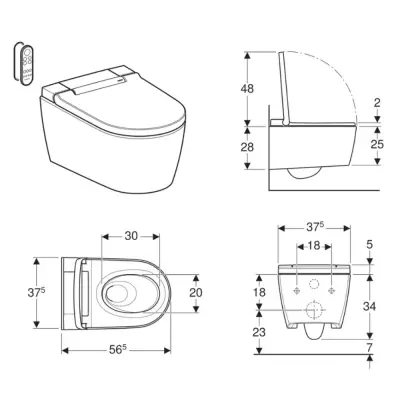 Geberit AquaClean Sela Comfort Douche WC Wit - 2