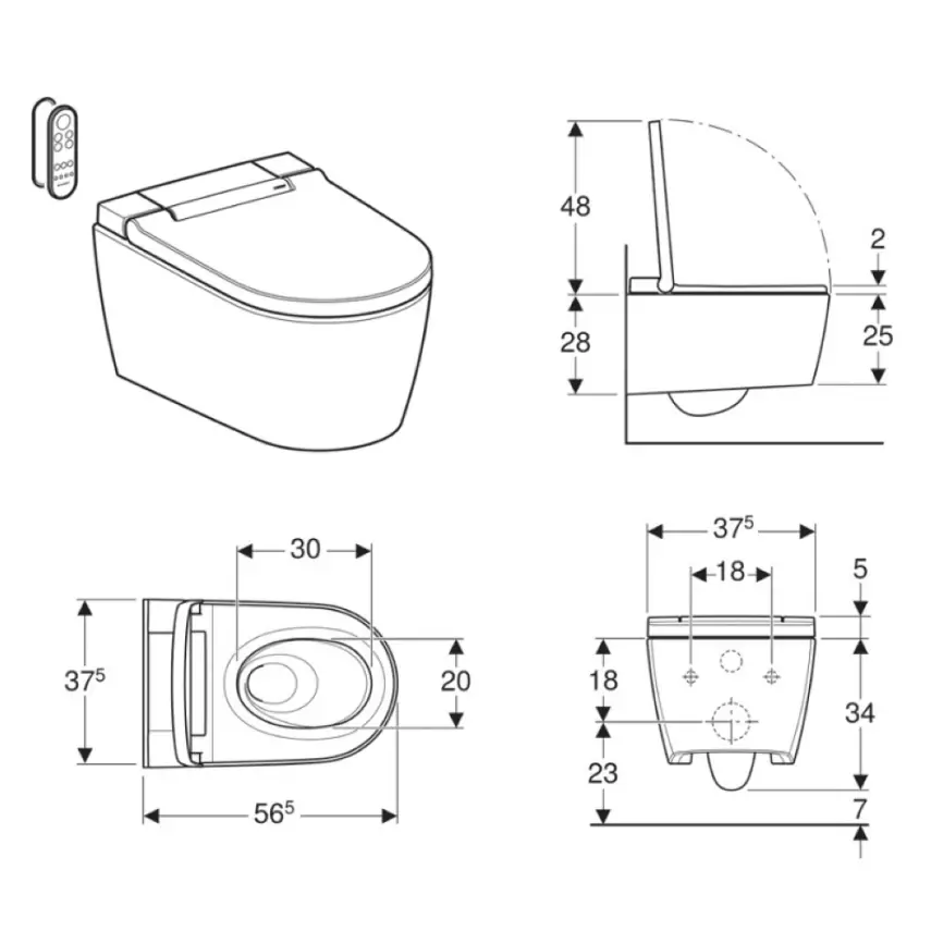 Geberit AquaClean Sela Comfort Douche WC Wit - 2