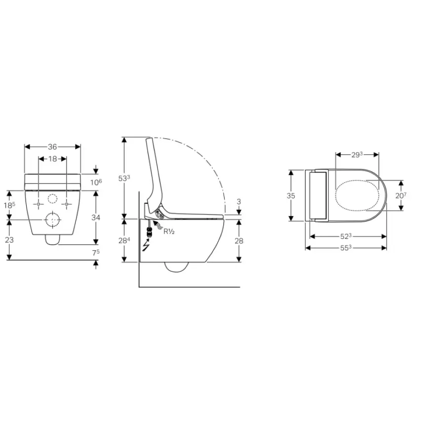 Geberit AquaClean Tuma Comfort Douche WC Wit Glas - 2
