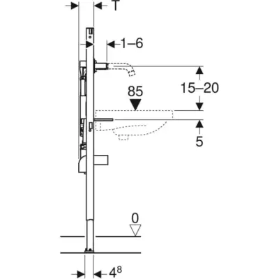 Geberit Duofix Wastafel Element, 112–130 cm, Geberit ONE Wandkraan Met Inbouw-Functiebox - 3