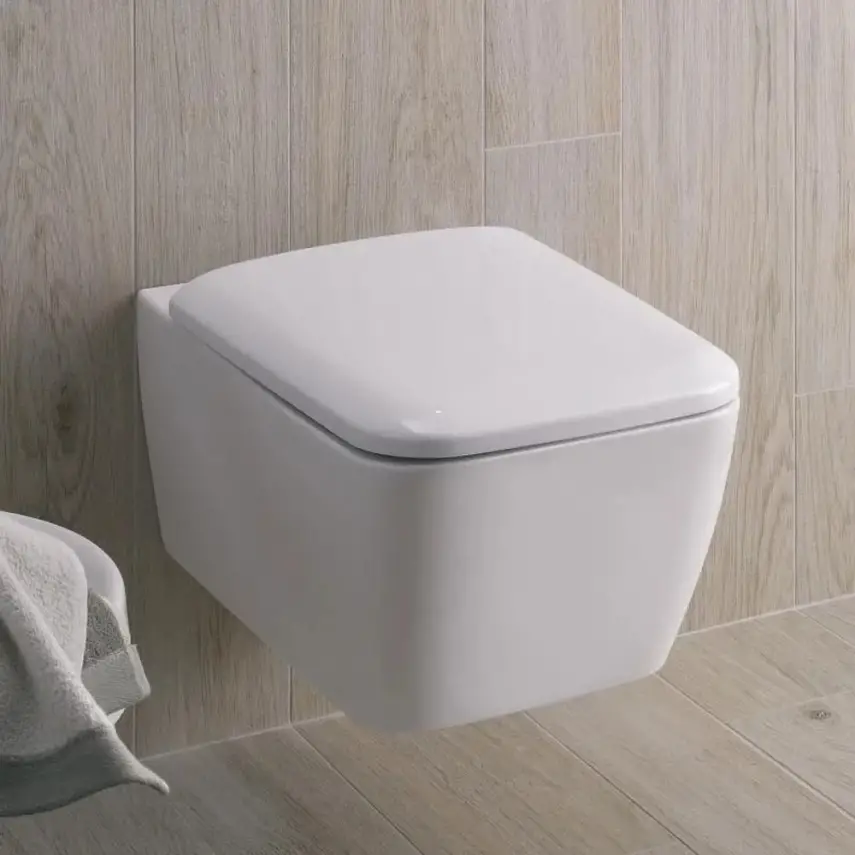 Geberit iCon Square Rimfree Wandclosetset - Rimfree - Met Bidet - Wit - 3