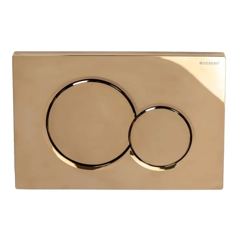 Geberit Sigma 01 Bedieningsplaat - 2-Toets Spoeling - Ronde Knoppen - Messing - 1