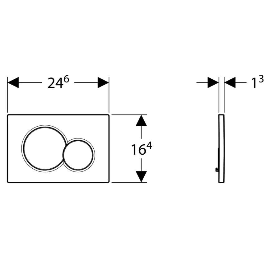 Geberit Sigma 01 Bedieningsplaat - 2-Toets Spoeling - Ronde Knoppen - Wit - 2