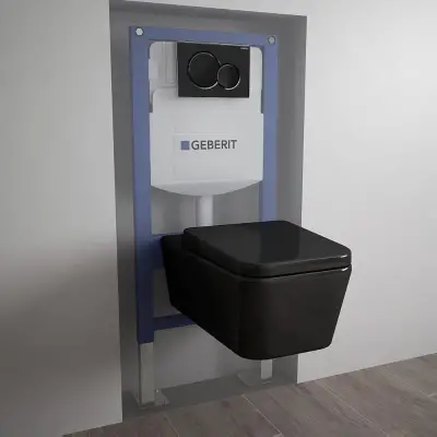 Geberit Sigma 01 Bedieningsplaat - 2-Toets Spoeling - Ronde Knoppen - Zwart - 3