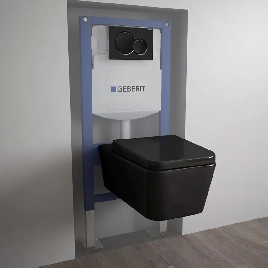 Geberit Sigma 01 Bedieningsplaat - 2-Toets Spoeling - Ronde Knoppen - Zwart - 3