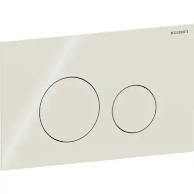 Geberit Sigma 40 Bedieningsplaat - 2-Toets Spoeling - Ronde Knoppen - Zandgrijs / Glas - 1