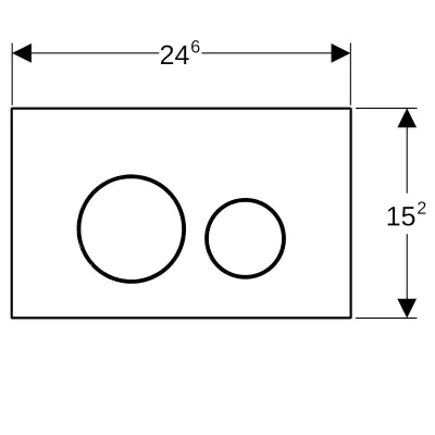 Geberit Sigma 40 Bedieningsplaat - 2-Toets Spoeling - Ronde Knoppen - Zandgrijs / Glas - 2