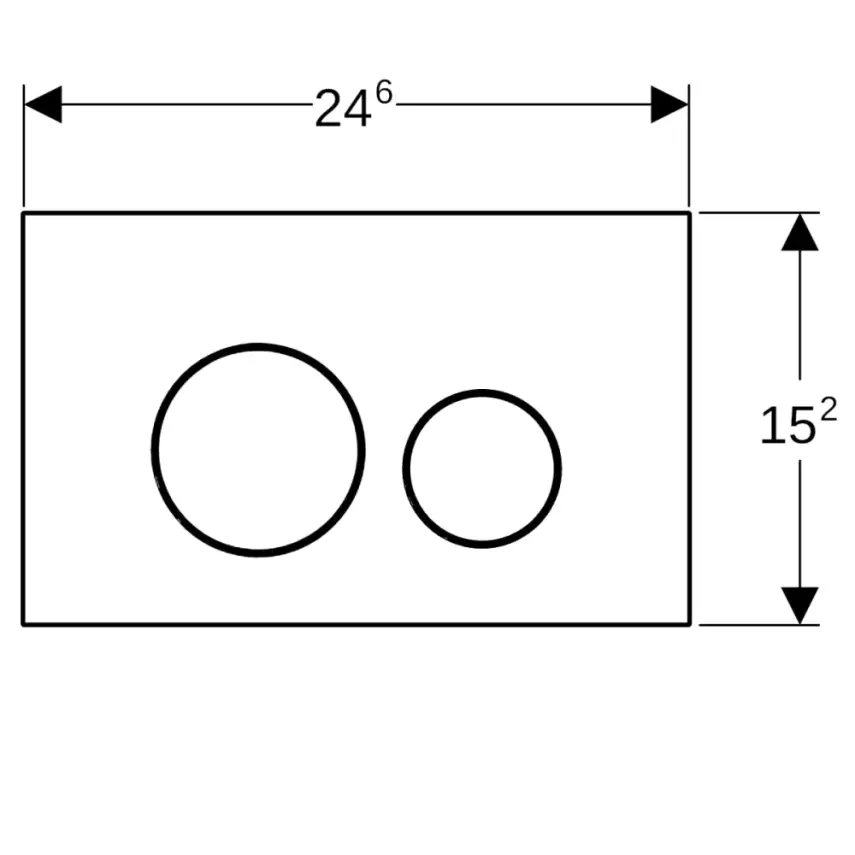 Geberit Sigma 40 Bedieningsplaat - 2-Toets Spoeling - Ronde Knoppen - Zandgrijs / Glas - 2