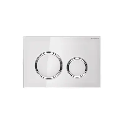 Geberit Sigma 50 Bedieningsplaat - 2-Toets Spoeling - Ronde Knoppen - Wit Glas / Chroom - 1