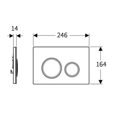 Geberit Sigma 50 Bedieningsplaat - 2-Toets Spoeling - Ronde Knoppen - Zwart Glas / Brons - 2