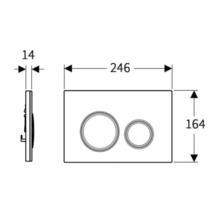 Geberit Sigma 50 Bedieningsplaat - 2-Toets Spoeling - Ronde Knoppen - Zwart Glas / Brons - 2