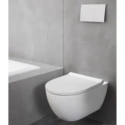 Geberit Sigma 70 Bedieningsplaat - 2-Toets Spoeling - Rechthoekige Knoppen - Mat Wit - 3