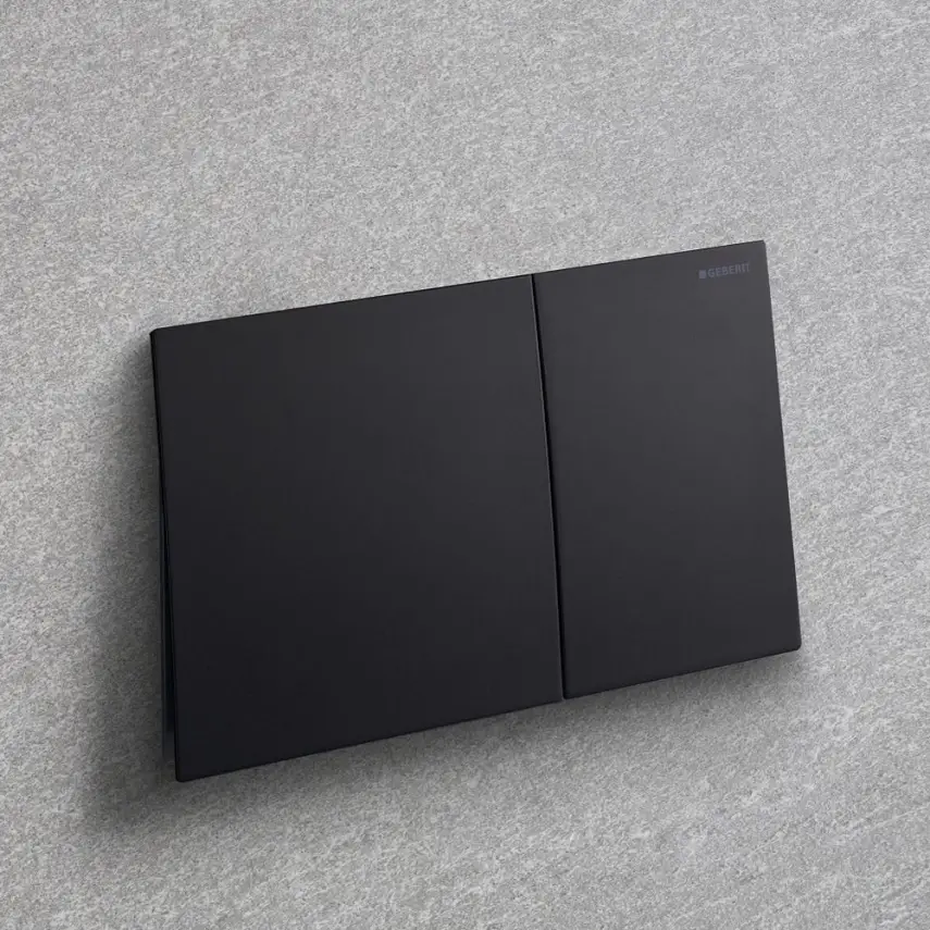 Geberit Sigma 70 Bedieningsplaat - 2-Toets Spoeling - Rechthoekige Knoppen - Mat Zwart - 3