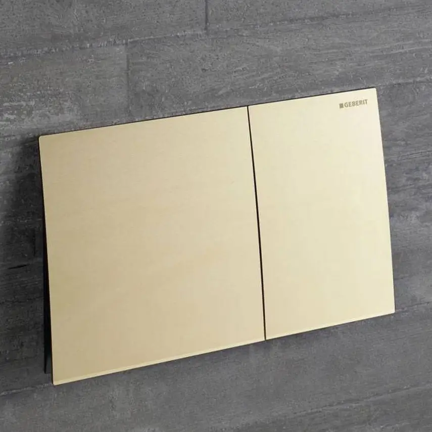 Geberit Sigma 70 Bedieningsplaat - 2-Toets Spoeling - Rechthoekige Knoppen - Messing - 3