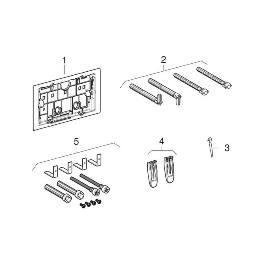 Geberit Sigma 70 Bedieningsplaat - 2-Toets Spoeling - Rechthoekige Knoppen - RVS - 5