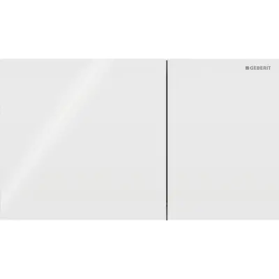 Geberit Sigma 70 Bedieningsplaat - 2-Toets Spoeling - Rechthoekige Knoppen - Wit Glas - 1