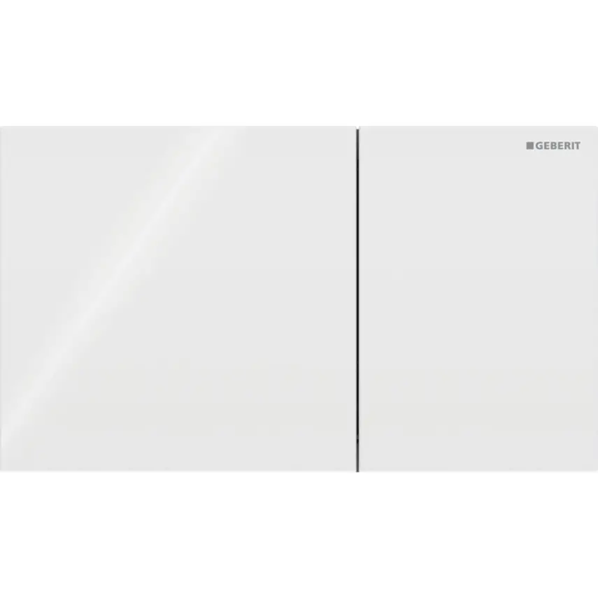 Geberit Sigma 70 Bedieningsplaat - 2-Toets Spoeling - Rechthoekige Knoppen - Wit Glas - 1