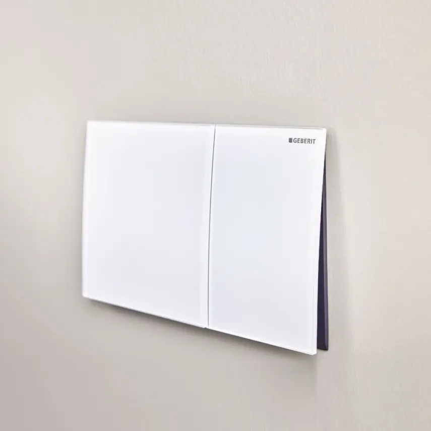 Geberit Sigma 70 Bedieningsplaat - 2-Toets Spoeling - Rechthoekige Knoppen - Wit Glas - 3