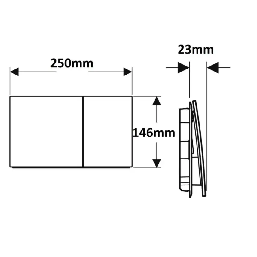 Geberit Sigma 70 Bedieningsplaat - 2-Toets Spoeling - Rechthoekige Knoppen - Zandgrijs - 2