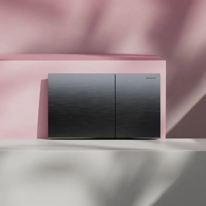 Geberit Sigma 70 Bedieningsplaat - 2-Toets Spoeling - Rechthoekige Knoppen - Zwart Chroom - 3