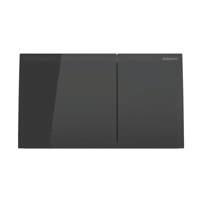 Geberit Sigma 70 Bedieningsplaat - 2-Toets Spoeling - Rechthoekige Knoppen - Zwart Glas - 1