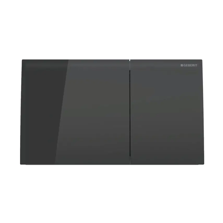 Geberit Sigma 70 Bedieningsplaat - 2-Toets Spoeling - Rechthoekige Knoppen - Zwart Glas - 1