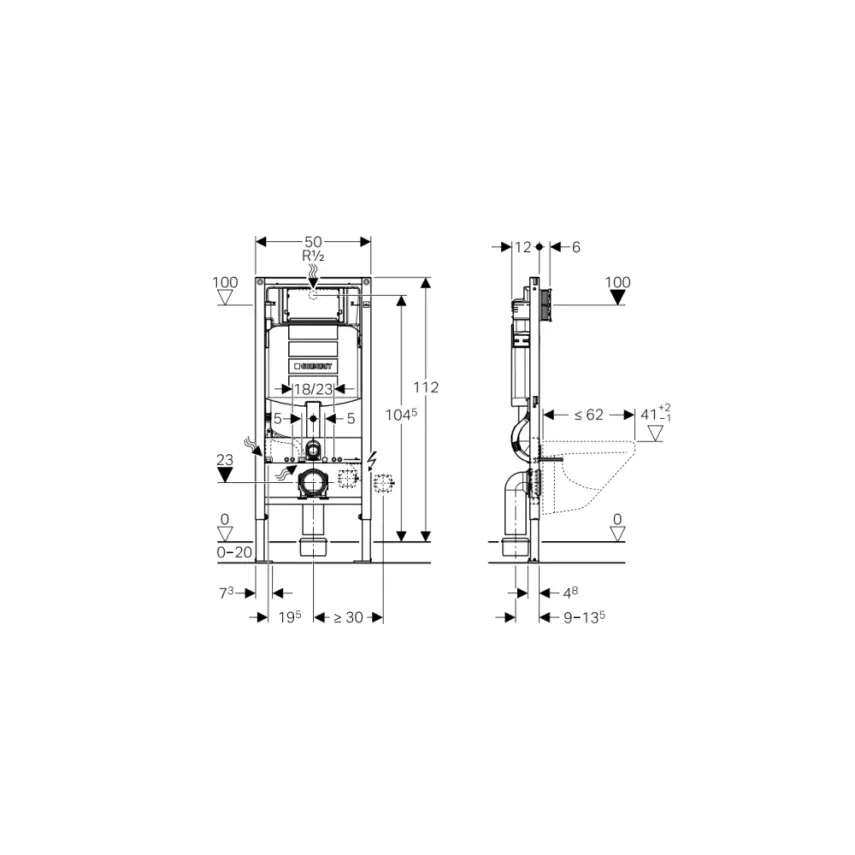 Geberit Sigma Inbouwreservoir 12 cm Duofix - 2
