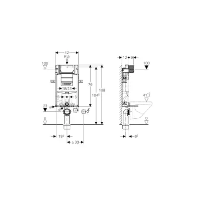 Geberit Sigma Inbouwreservoir 12 cm Kombifix met poten voor vloerconstructies - 2