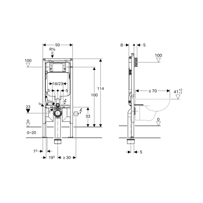 Geberit Sigma Inbouwreservoir 8 cm Duofix - 2
