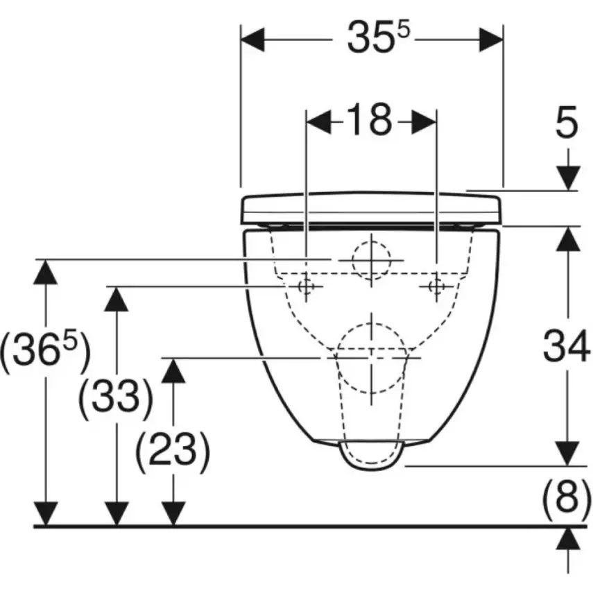 Geberit Smyle Round Rimfree Wandclosetset - Rimfree - Met Bidet - Wit - 2