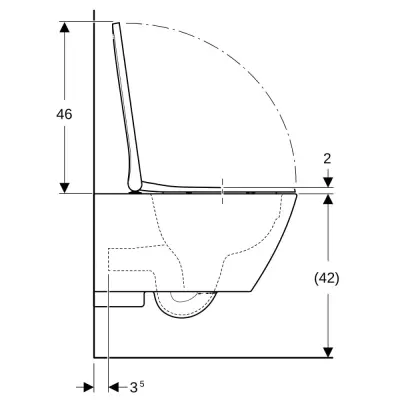 Geberit Smyle Wandcloset, Rimfree, met WC Bril - 2