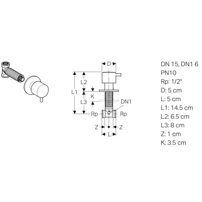 Geberit Stopkraan Rond Chroom - 2